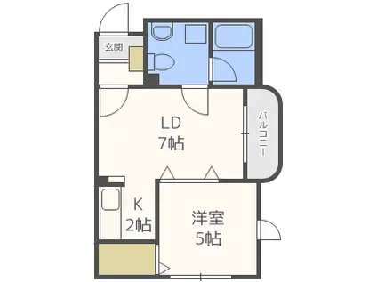 コンパネロ(1LDK/3階)の間取り写真