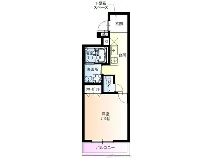 フジパレス吹田中の島公園V番館(1K/1階)の間取り写真