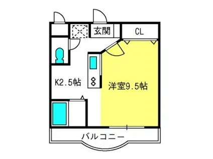 クレールコート(ワンルーム/1階)の間取り写真