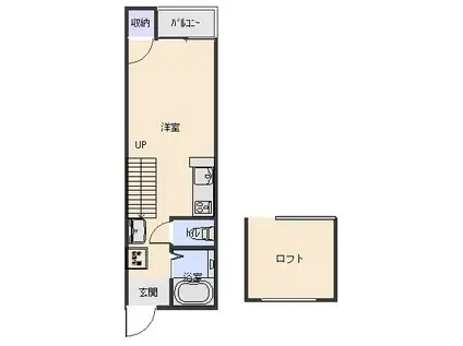 広田アメニティー(ワンルーム/2階)の間取り写真