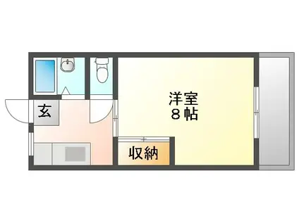 コーポ後藤(1DK/3階)の間取り写真