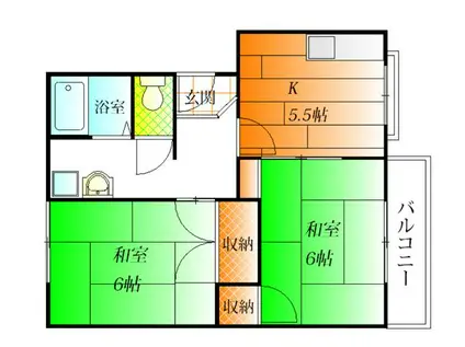 グランドハイツ(2K/1階)の間取り写真