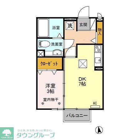 ルミナスハイムI/II(1DK/1階)の間取り写真