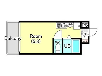 テラスレジデンス津田沼(ワンルーム/3階)の間取り写真