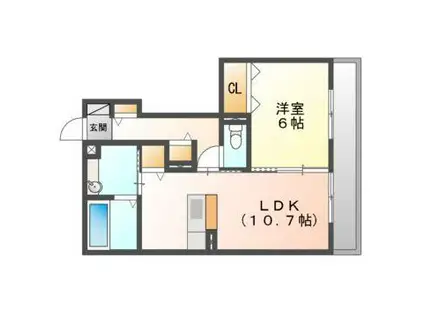 HARU晴(1LDK/1階)の間取り写真