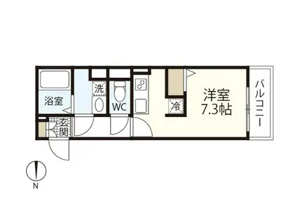 LE DOME西霞(ワンルーム/1階)の間取り写真