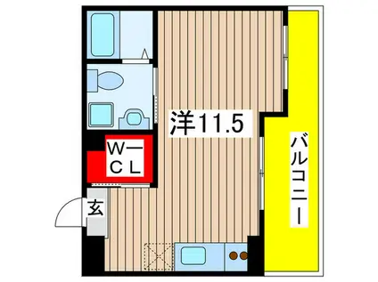 リエス千葉新宿(ワンルーム/2階)の間取り写真