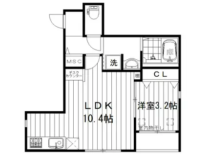 ベルコリン(1LDK/2階)の間取り写真