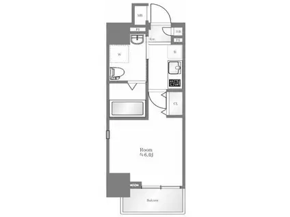 エル・グランジュテ武蔵小杉(1K/3階)の間取り写真