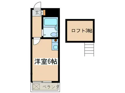 レオパレス ペルシャ(ワンルーム/2階)の間取り写真
