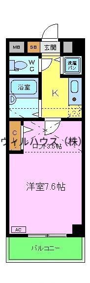 ヴィーブル三国ヶ丘(1K/6階)の間取り写真