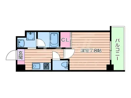 LA DOUCEUR南茨木(1K/2階)の間取り写真