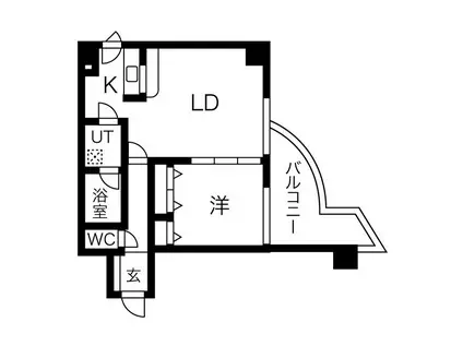 グランデフィラII(1LDK/6階)の間取り写真