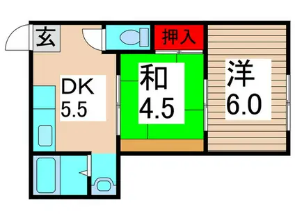 第二薫ハイツ(2DK/1階)の間取り写真