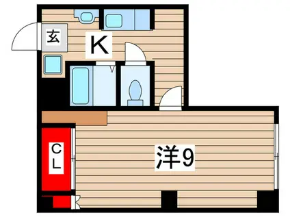 レジデンスカープ千葉(1K/2階)の間取り写真