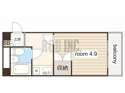 グリーンハイツ南駅前(1K/3階)の間取り写真