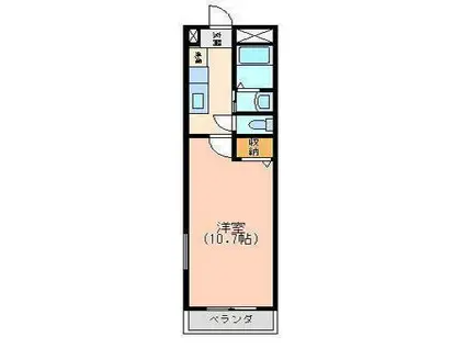 アクティオン薬園町(1K/2階)の間取り写真