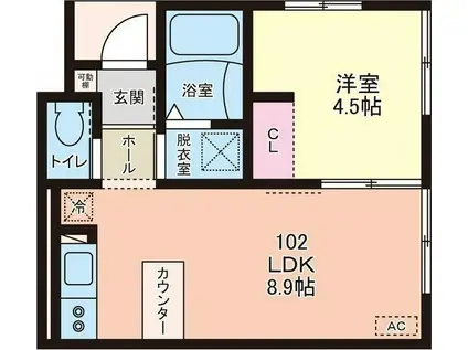 EFFORIA TRIA(1LDK/1階)の間取り写真