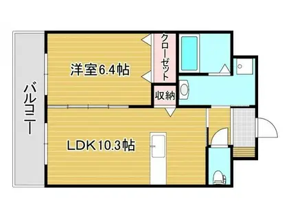 シグナス(1LDK/8階)の間取り写真