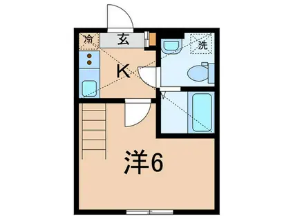 アザーレ・パッシオ宮崎台(1K/2階)の間取り写真