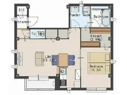 VERDE四谷(1LDK/3階)の間取り写真