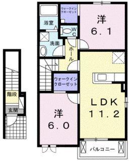 ロイヤルパレス・S(2LDK/2階)の間取り写真