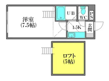 トレジャー平岸(1K/3階)の間取り写真
