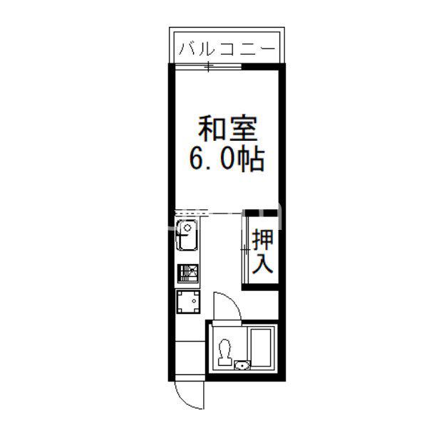 ハウススガ(1K/2階)の間取り写真