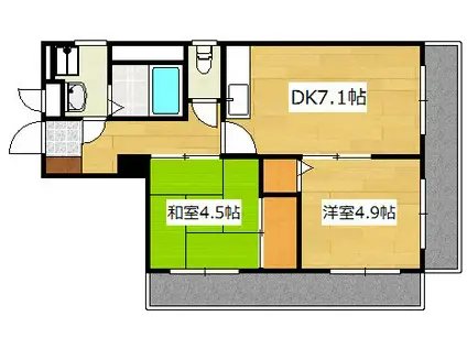 ライベクスト35(2DK/6階)の間取り写真