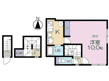 大山フラッグ(1K/3階)の間取り写真