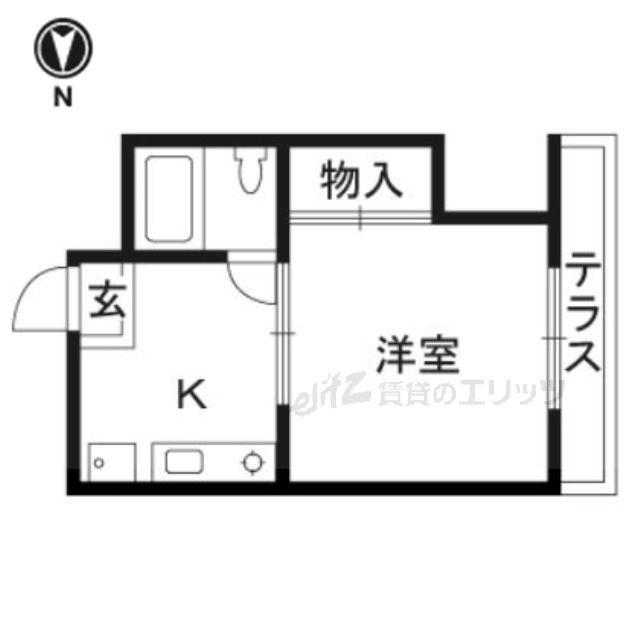 春日薩摩マンション(1K/3階)の間取り写真