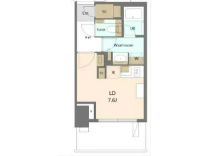 大崎ステーションレジデンス(ワンルーム/19階)の間取り写真