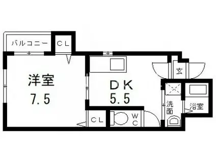 ターフィーズフラット小阪本町(1DK/2階)の間取り写真