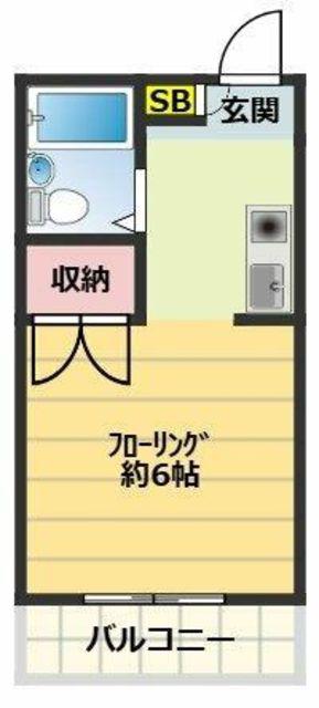 コートニュータウン(ワンルーム/1階)の間取り写真