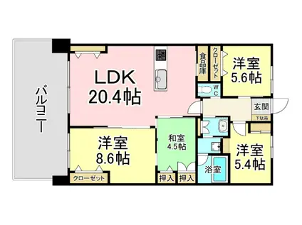 アーティックス馬借ヘリテイジ(4LDK/2階)の間取り写真