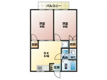 ニューレックアピオンII(2DK/1階)の間取り写真