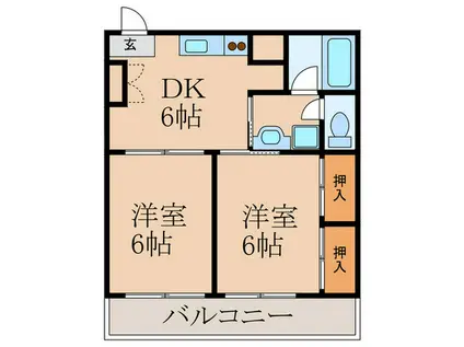 リバーサイド清水(2DK/4階)の間取り写真