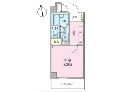 マモール川崎(1K/2階)の間取り写真