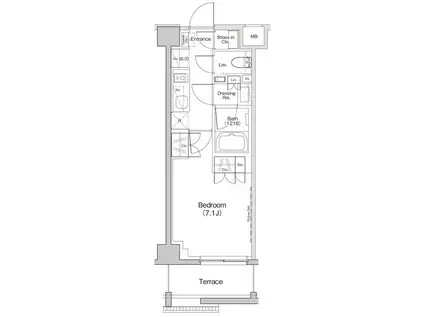 ザ・パークハビオ下北沢(1K/1階)の間取り写真