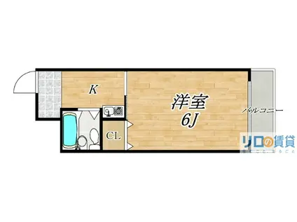 グレイスフル第2東三国II(1K/7階)の間取り写真