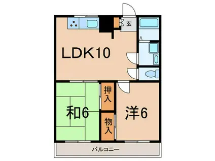 クレール中馬込(2LDK/2階)の間取り写真