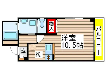 SMART ONE(ワンルーム/2階)の間取り写真