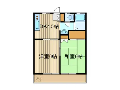 コーポアイビー(2DK/2階)の間取り写真