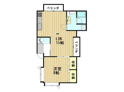 ジュリアン(1LDK/2階)の間取り写真