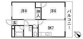 オダマンション(2DK/2階)の間取り写真