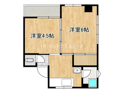 平之町Yビル(2K/4階)の間取り写真