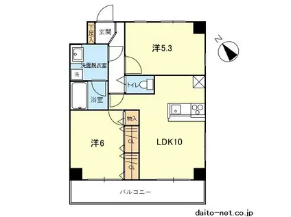 トミヤハイム(2LDK/5階)の間取り写真