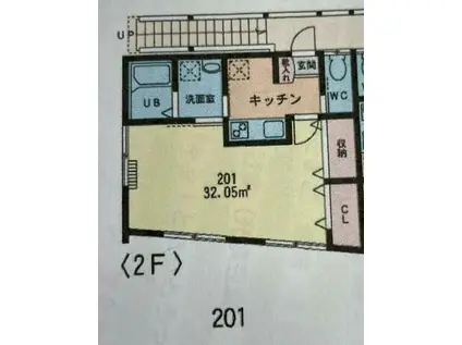 グローラ(1K/2階)の間取り写真