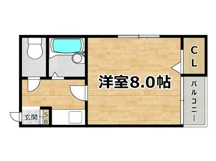 クレセント塚本(1K/2階)の間取り写真