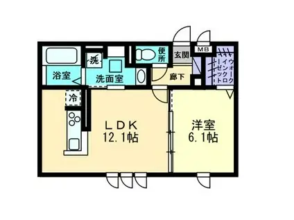ARC倉敷駅前(1LDK/2階)の間取り写真